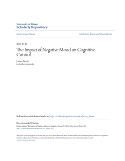 The Impact of Negative Mood on Cognitive Control