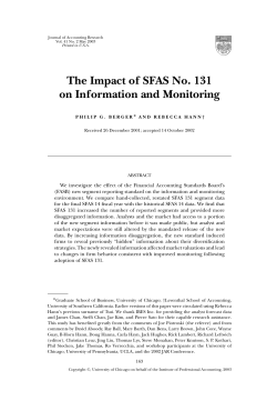 The Impact of SFAS No. 131 on Information and Monitoring