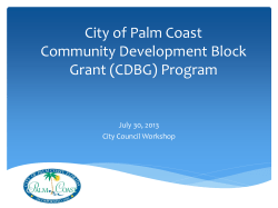 CDBG Entitlement Status Discussion