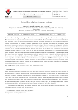 Active filter solutions in energy systems