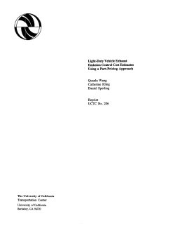Light-Duty Vehicle Exhaust Emission Control Cost Estimates Using