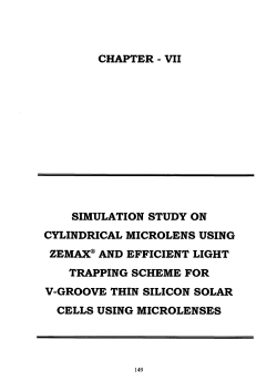 chapter - vii simulation study on cylindrical microlens