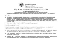 Annual Inspection Checklist - Office of the Gene Technology Regulator