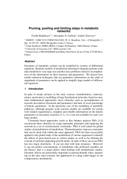 Pruning, pooling and limiting steps in metabolic