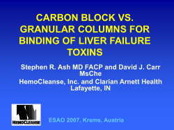 Sorbent-Based Liver Support and Sepsis Treatment in the U.S. in 2003