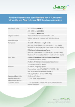 Absolute Reflectance Specifications for V-700 Series UV