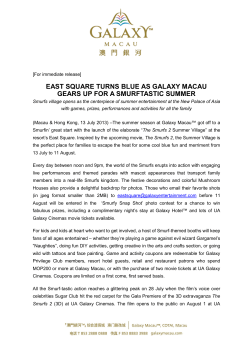 east square turns blue as galaxy macau gears up for a smurftastic