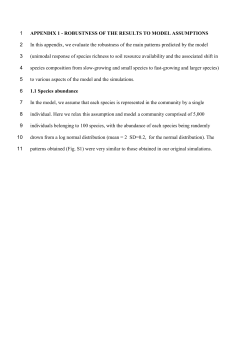 APPENDIX 1 - ROBUSTNESS OF THE RESULTS TO MODEL