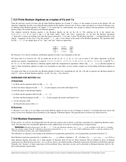 13.5 Finite Boolean Algebras as n-tuples of 0`s and 1`s 13.6 Boolean