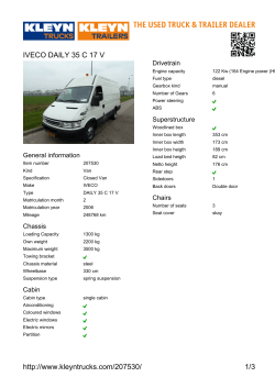 http://www.kleyntrucks.com/207530/ 1/3 IVECO DAILY 35 C 17 V