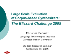 Large Scale Evaluation of Corpus-based Synthesizers