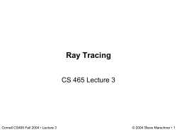 Ray Tracing - Duke Computer Science