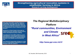 Rural communities, Environment and Climate in West Africa