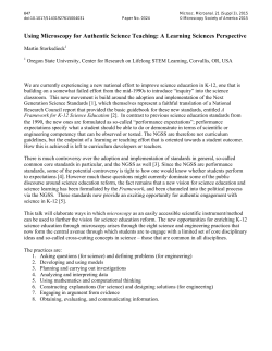 Using Microscopy for Authentic Science Teaching: A Learning