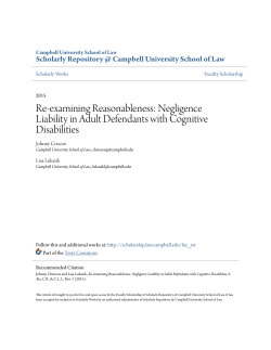 Negligence Liability in Adult Defendants with Cognitive Disabilities