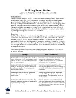 Building Better Brains A Guide to Promote a Growth Mindset in