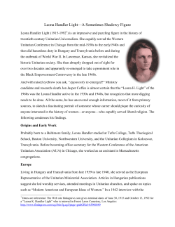 Leona Handler Light&mdash;A Sometimes Shadowy Figure