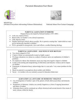 Parental Alienation Fact Sheet