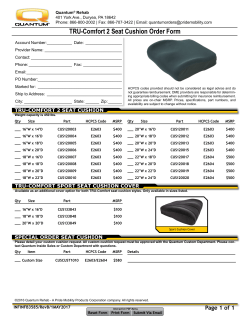 Quantum TRU-Comfort 2 Seat Cushion Order Form