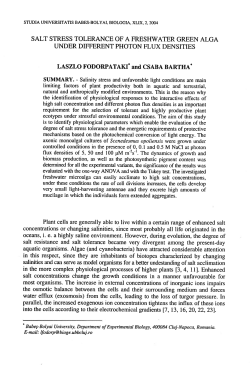 salt stress tolerance of a freshwater green alga under