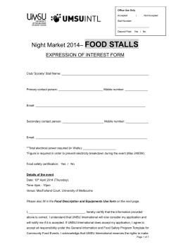 Food Stalls - UMSU - University of Melbourne