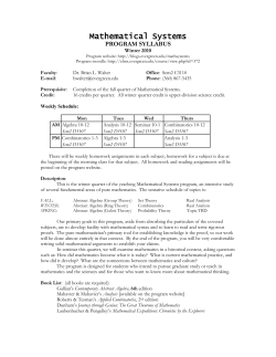 Mathematical Systems