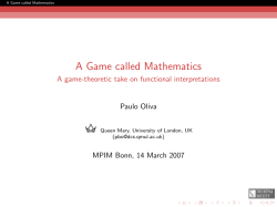 A Game called Mathematics - Queen Mary University of London