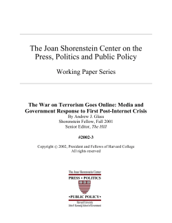 The War on Terrorism Goes Online: Media and