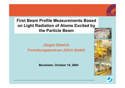 First Beam Profile Measurements Based on Light Radiation of Atoms