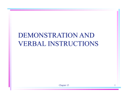 DEMONSTRATION AND VERBAL INSTRUCTIONS