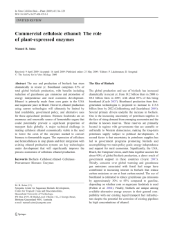 Commercial cellulosic ethanol: The role of plant