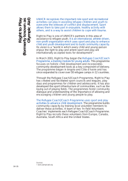 Right to Play (formerly known as Olympic Aid)