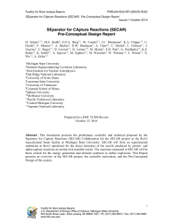 SEparator for CApture Reactions (SECAR) Pre