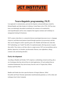 NLP in your Personal Life