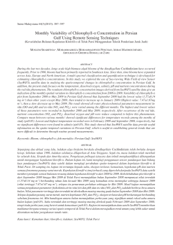 Monthly Variability of Chlorophyll-&alpha; Concentration in Persian Gulf