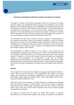The Renova Foundation holds first meeting of its Board of