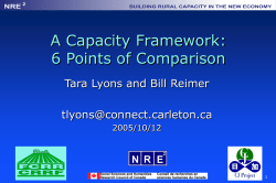 A Capacity Framework: 6 points of comparison