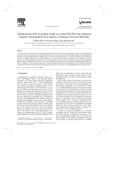 Immunization with A2 protein results in a mixed Th1/Th2 and a