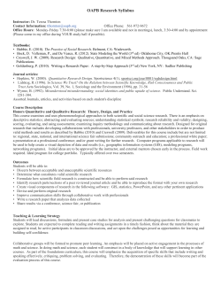 OAPB Research Syllabus - Dr. Thornton`s Courses