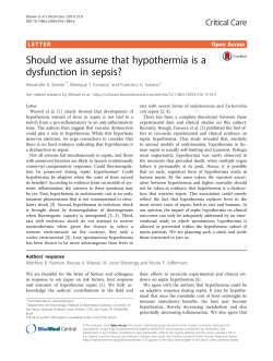 Should we assume that hypothermia is a dysfunction in sepsis