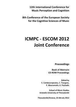 ICMPC -‐ ESCOM 2012 Joint Conference