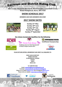 Complete Schedule 2017 - Dacorum and District Riding Club