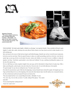 Agostino Sciandri &ldquo;The same simple food but a new concept fitting