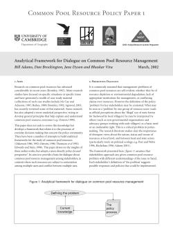 Common Pool Resource Policy Paper