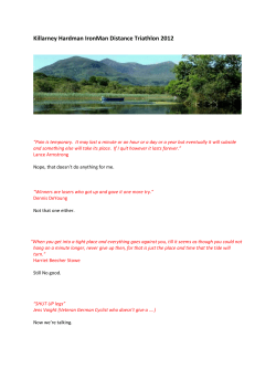 Killarney Hardman IronMan Distance Triathlon 2012