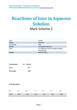 Reactions of Ions in Aqueous Solution