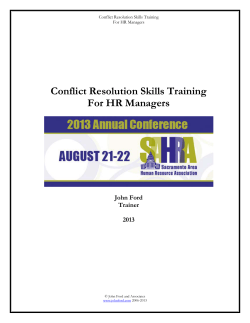 Conflict Resolution Skills Training For HR Managers