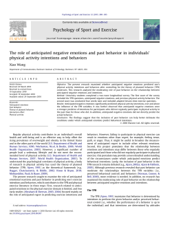The role of anticipated negative emotions and past behavior in