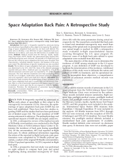 Space Adaptation Back Pain: A Retrospective Study