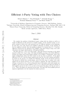 Efficient k-Party Voting with Two Choices arXiv:1602.04667v4 [cs